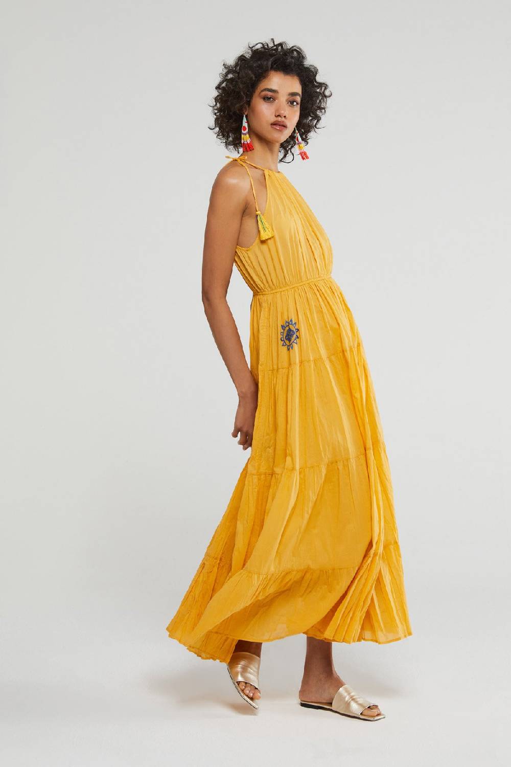 ottod'Ame Cotton long dress with ruffles