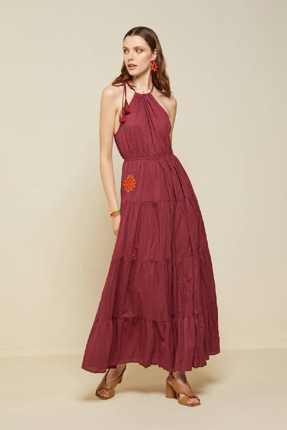ottod'Ame Cotton long dress with ruffles