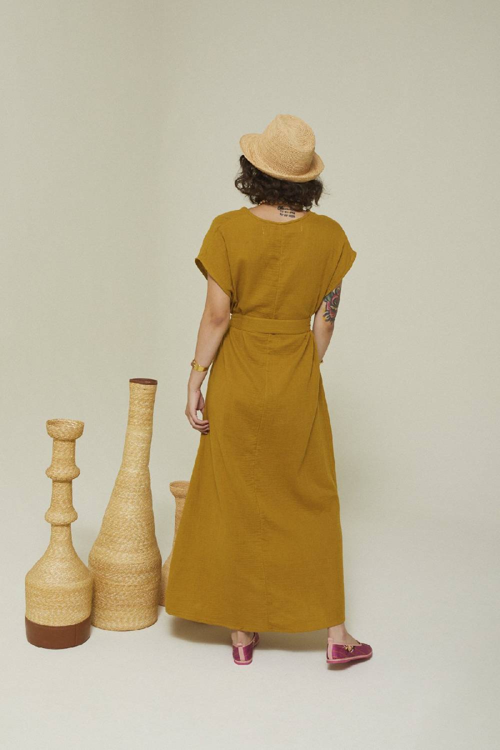 Ottod'Ame Cotton Long Dress With Sash