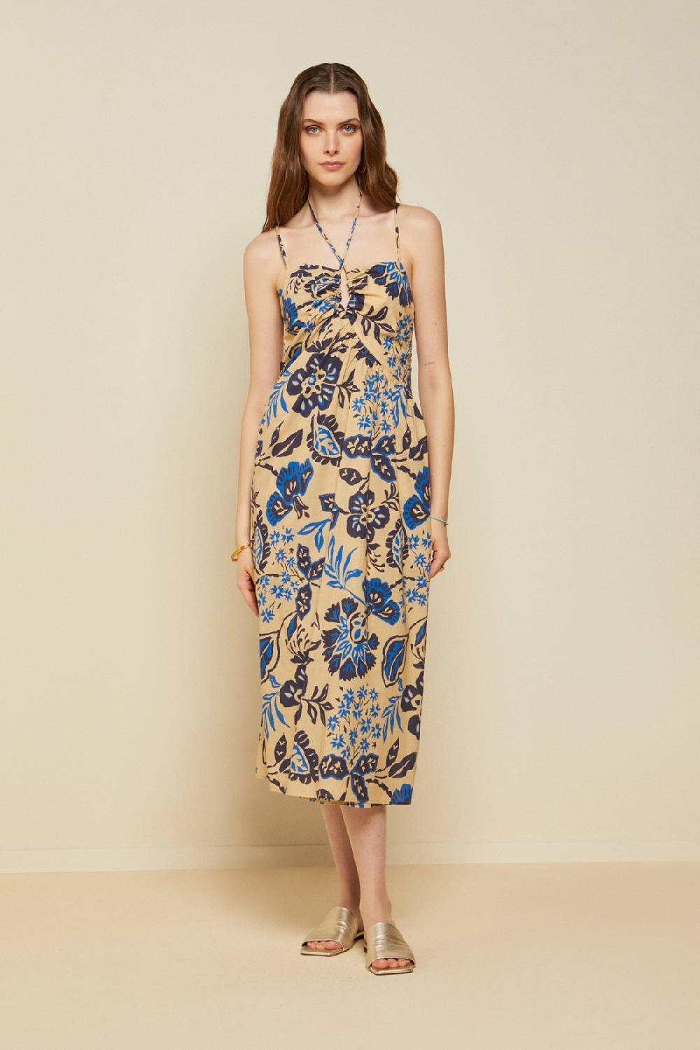 ottod'Ame Cotton midi dress with drawstring