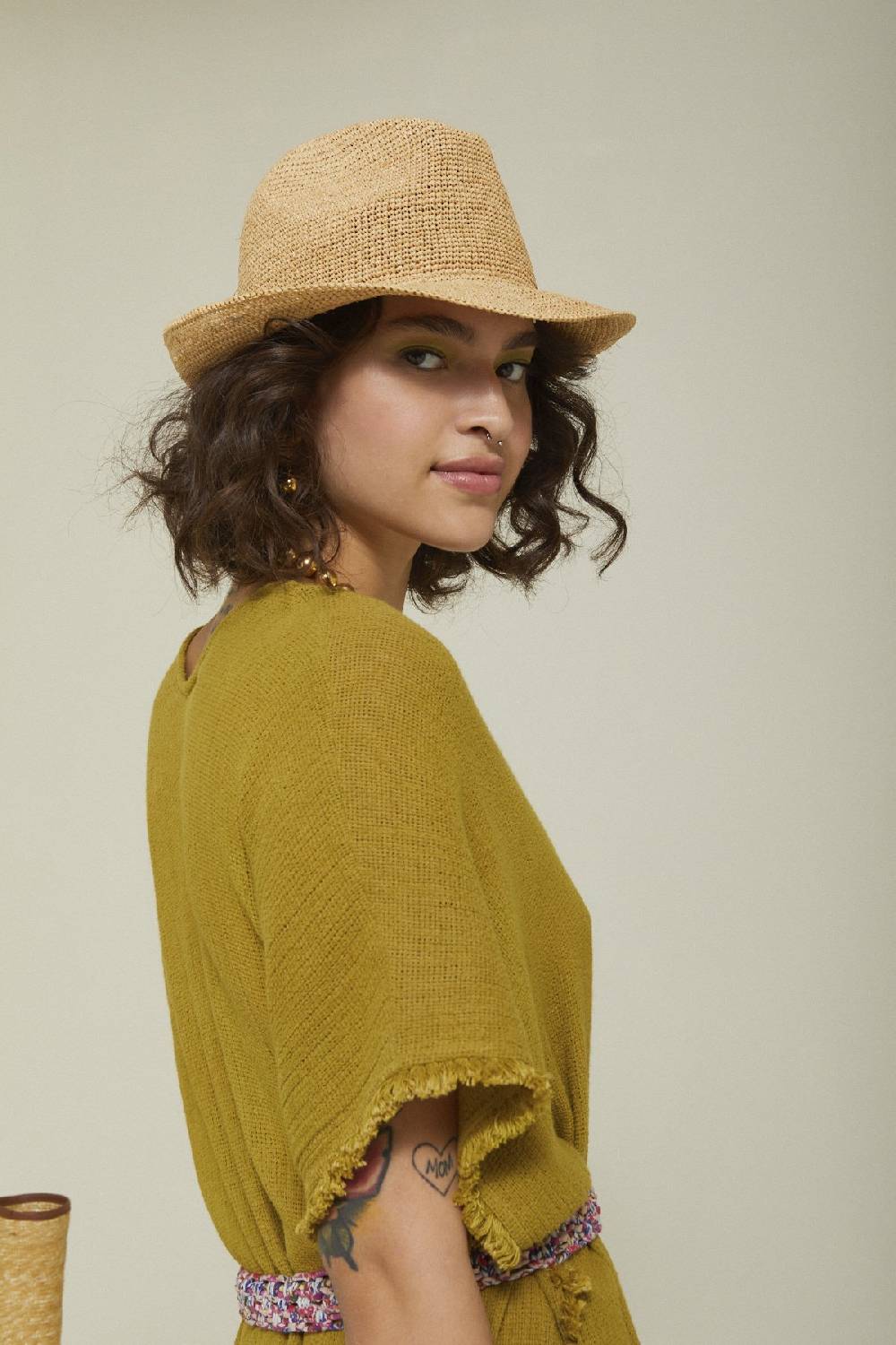 Ottod'Ame Cotton Midi Dress With Raw Cut Hemline