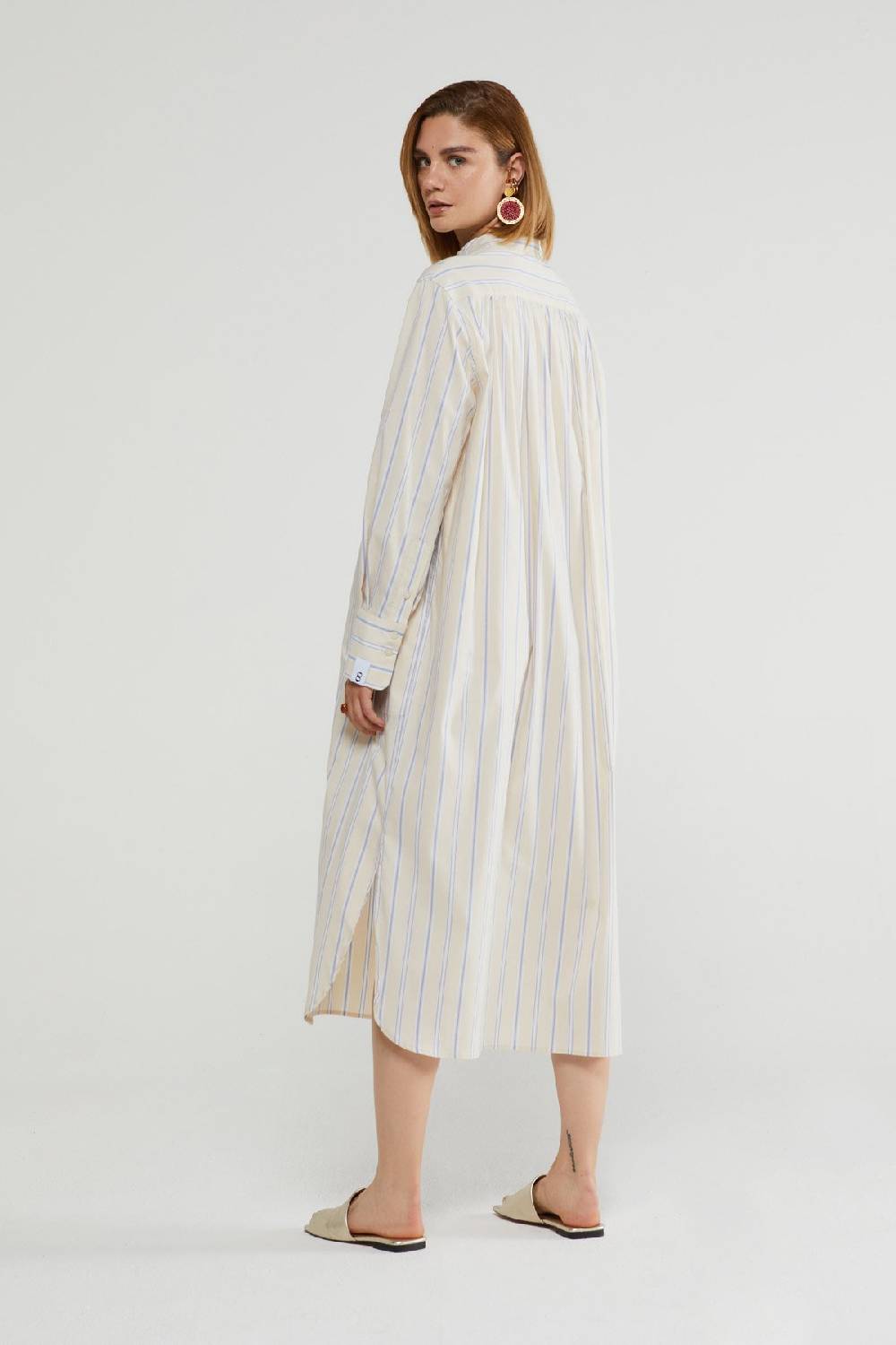 Ottod'Ame Cotton Midi Dress With Rounded Bottom