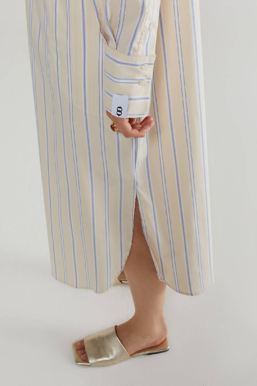 Ottod'Ame Cotton Midi Dress With Rounded Bottom