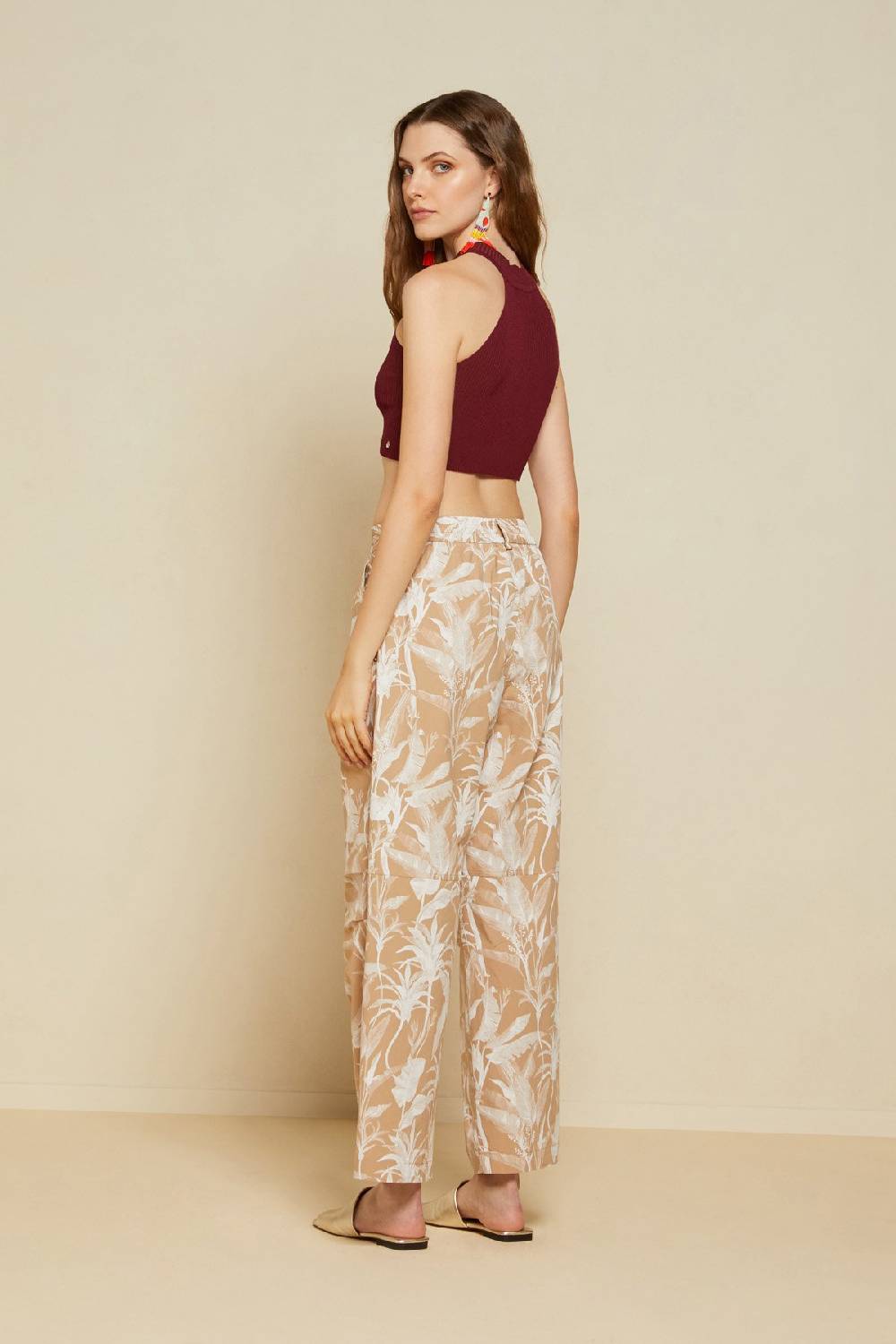 Ottod'Ame Cotton Palazzo Trousers With Pleats