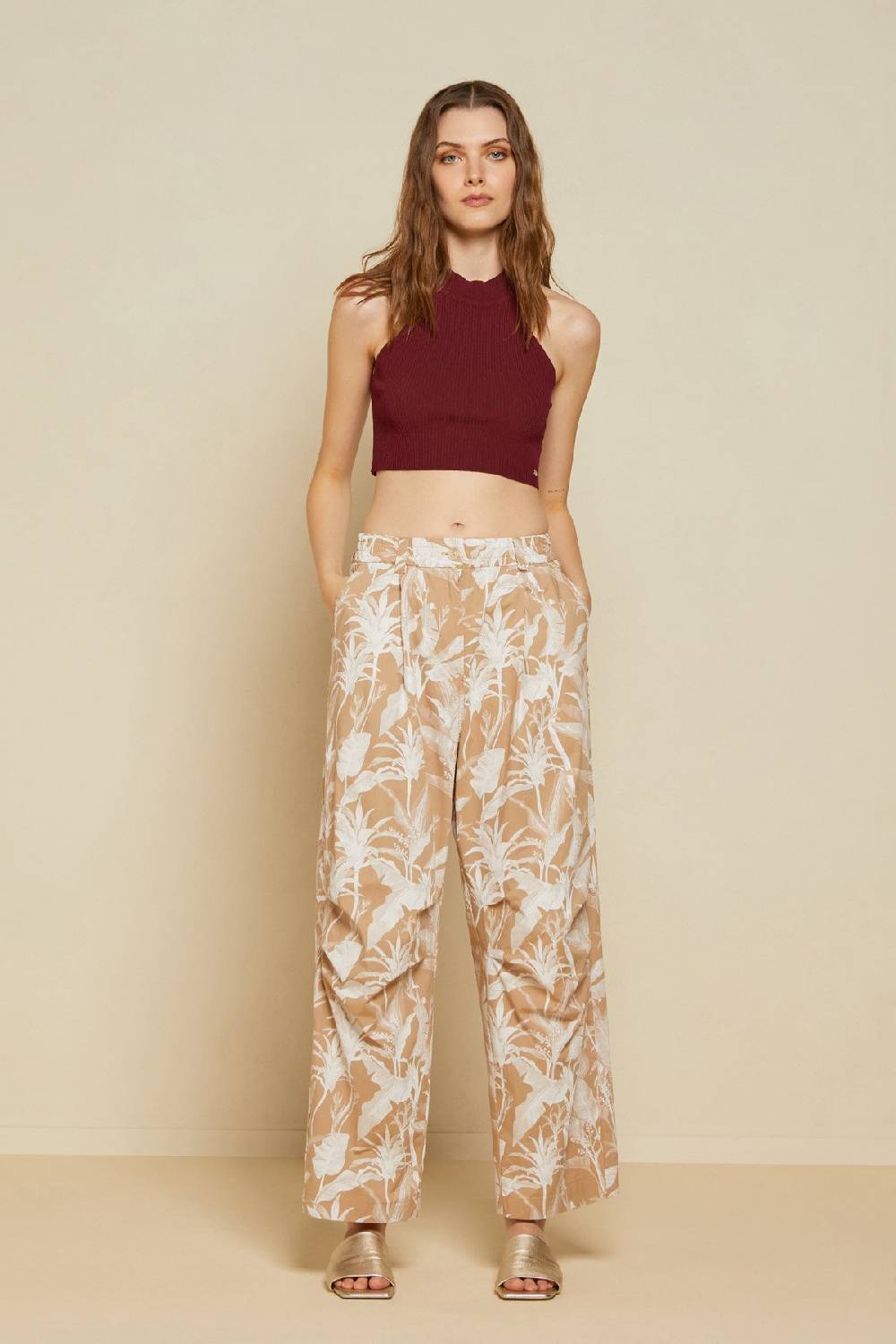 Ottod'Ame Cotton Palazzo Trousers With Pleats