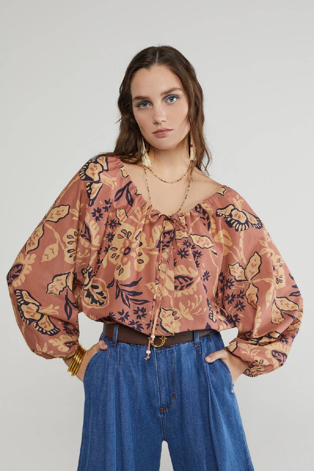 Ottod'Ame Cotton Shirt With Balloon Sleeves