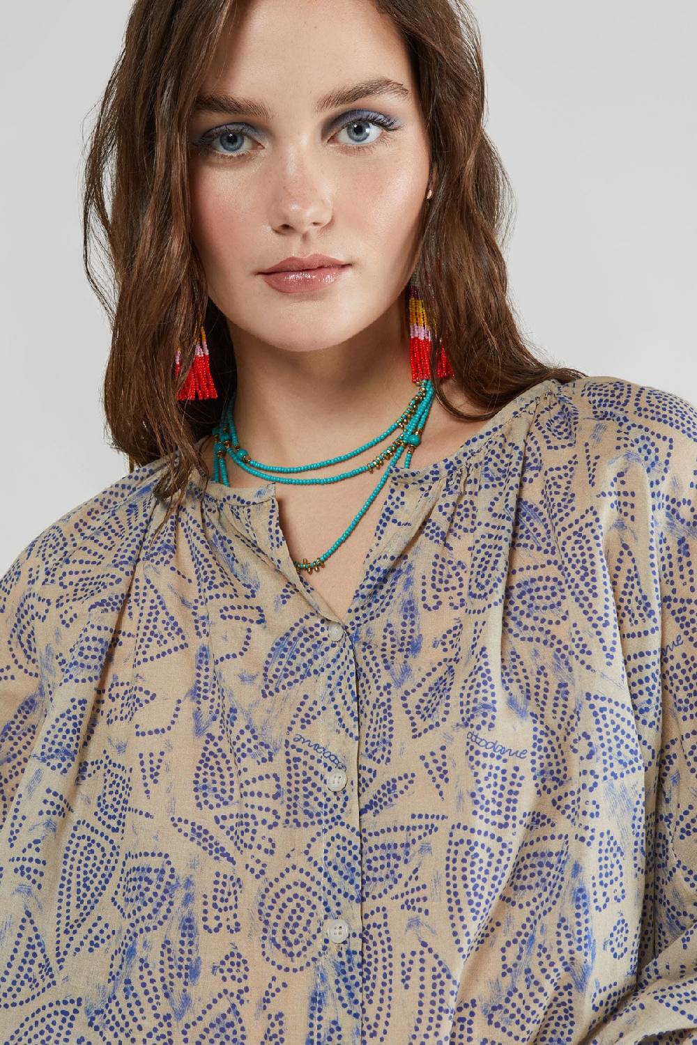 Ottod'Ame Cotton Shirt With Balloon Sleeves