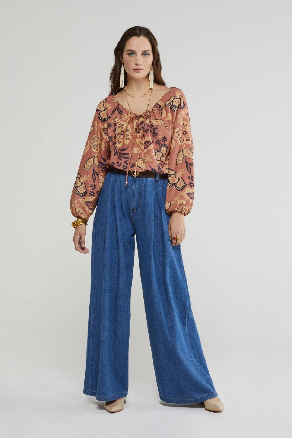 ottod'Ame Cotton shirt with balloon sleeves