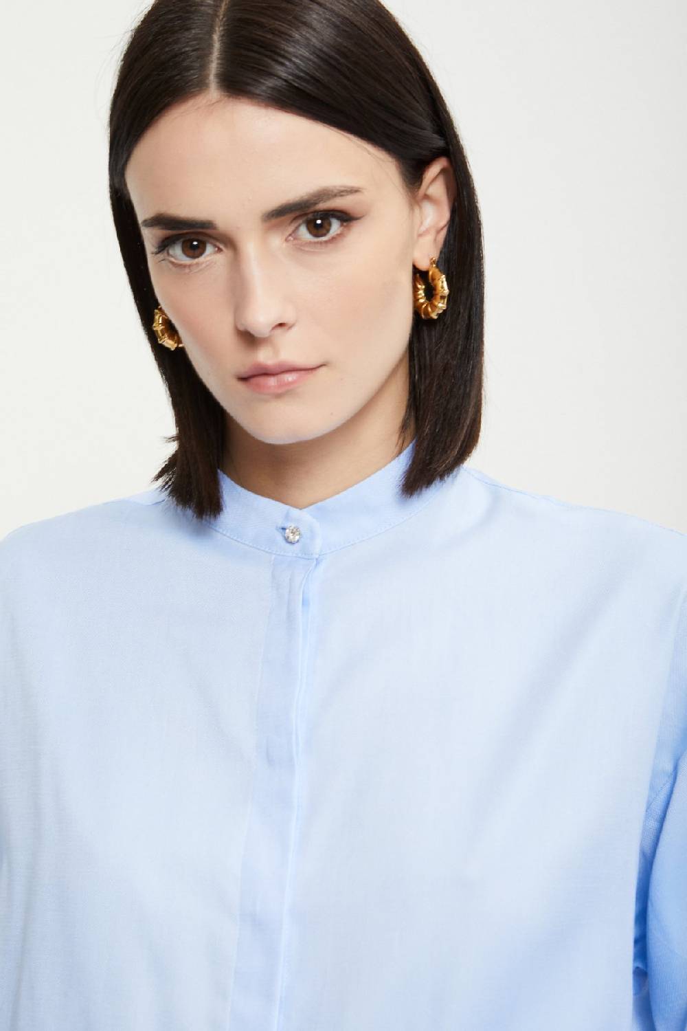 Ottod'Ame Cotton Shirt With Mandarin Collar