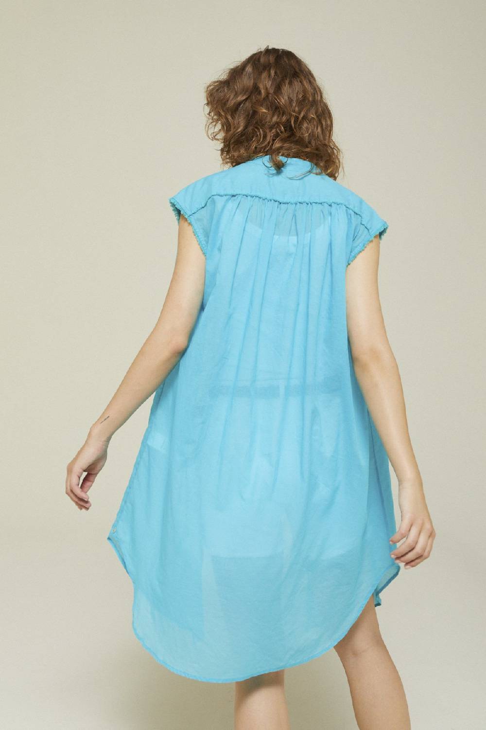 Ottod'Ame Cotton Short Dress With Drawstring