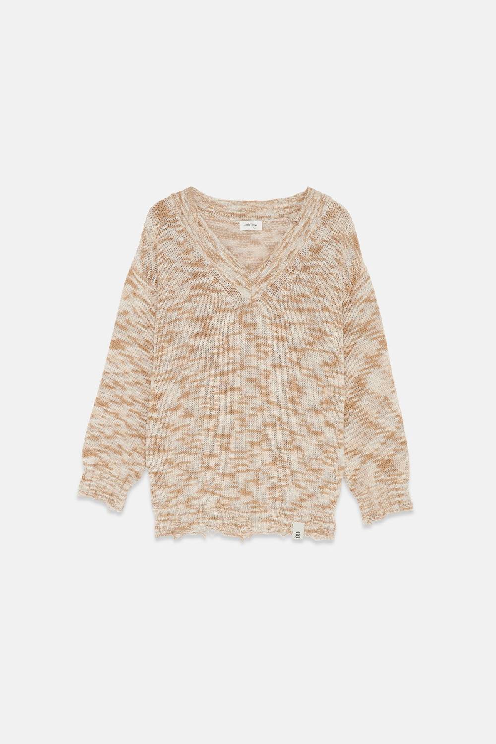 Ottod'Ame Cotton Sweater With Drawn Thread