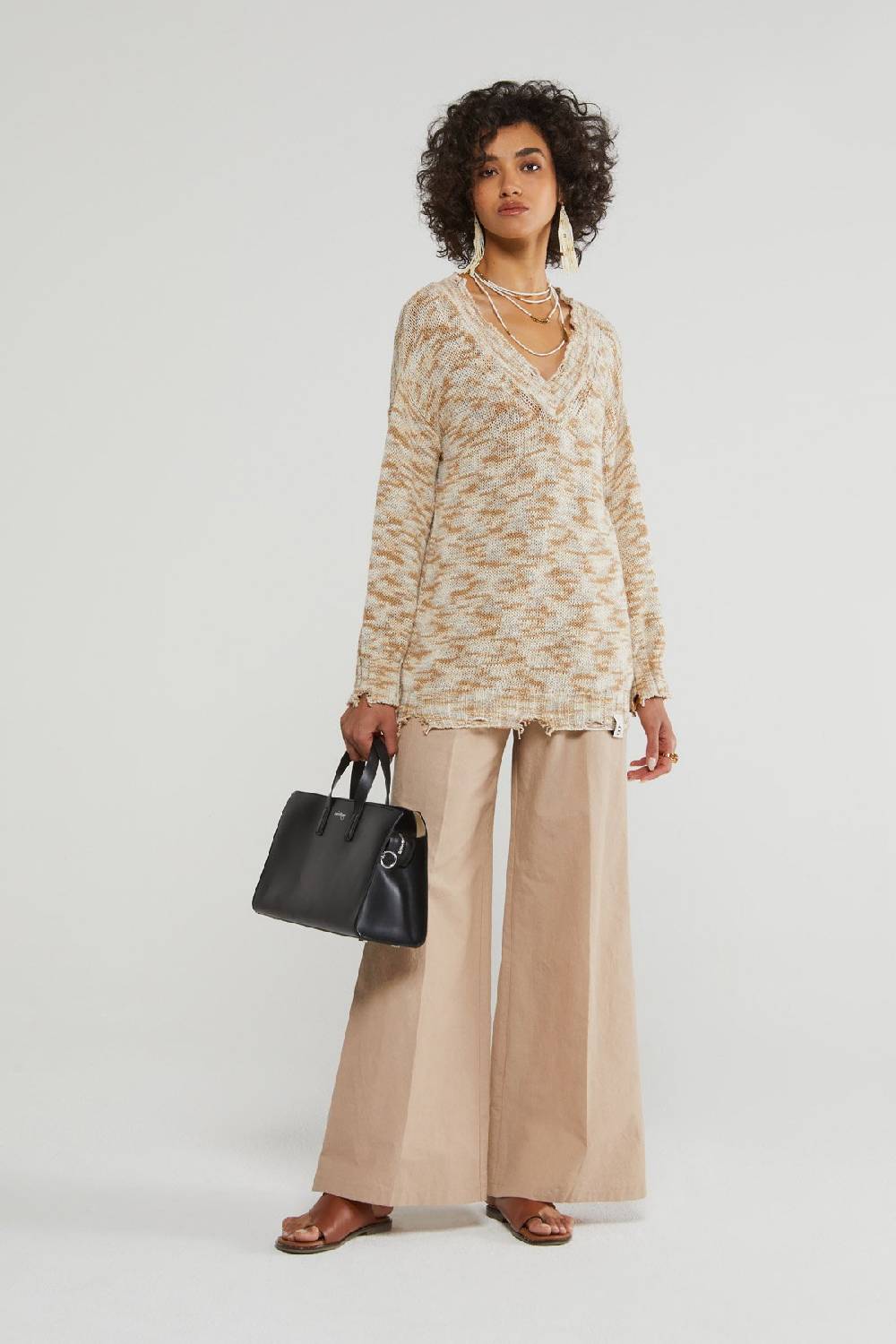 ottod'Ame Cotton sweater with drawn thread