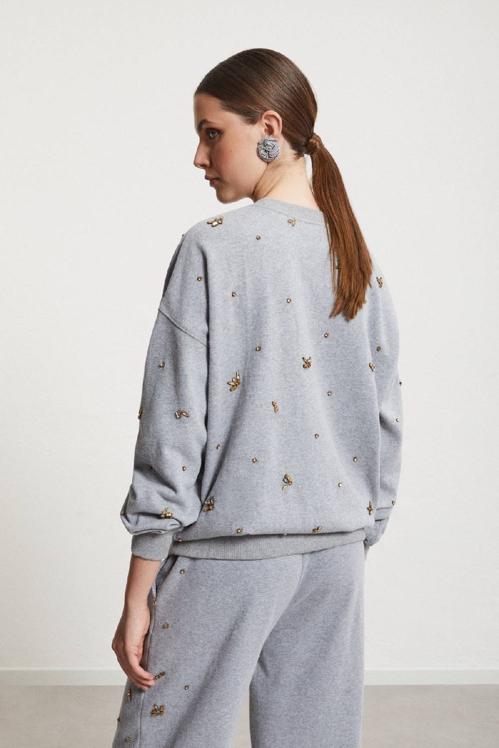 Ottod'Ame Cotton Sweatshirt With Strass