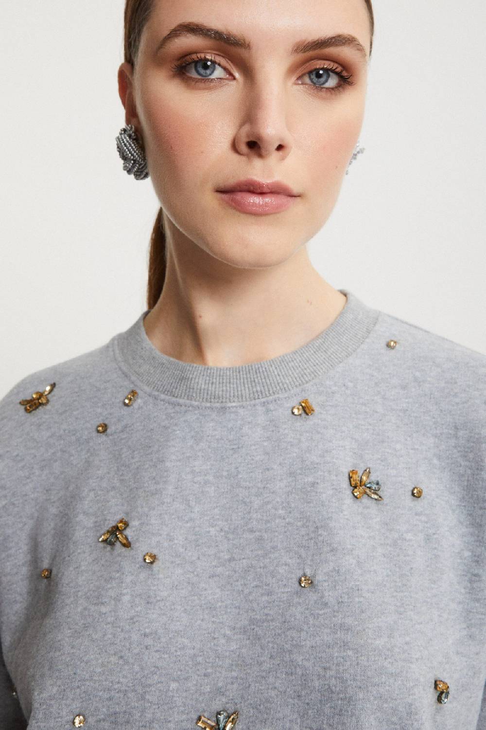 Ottod'Ame Cotton Sweatshirt With Strass