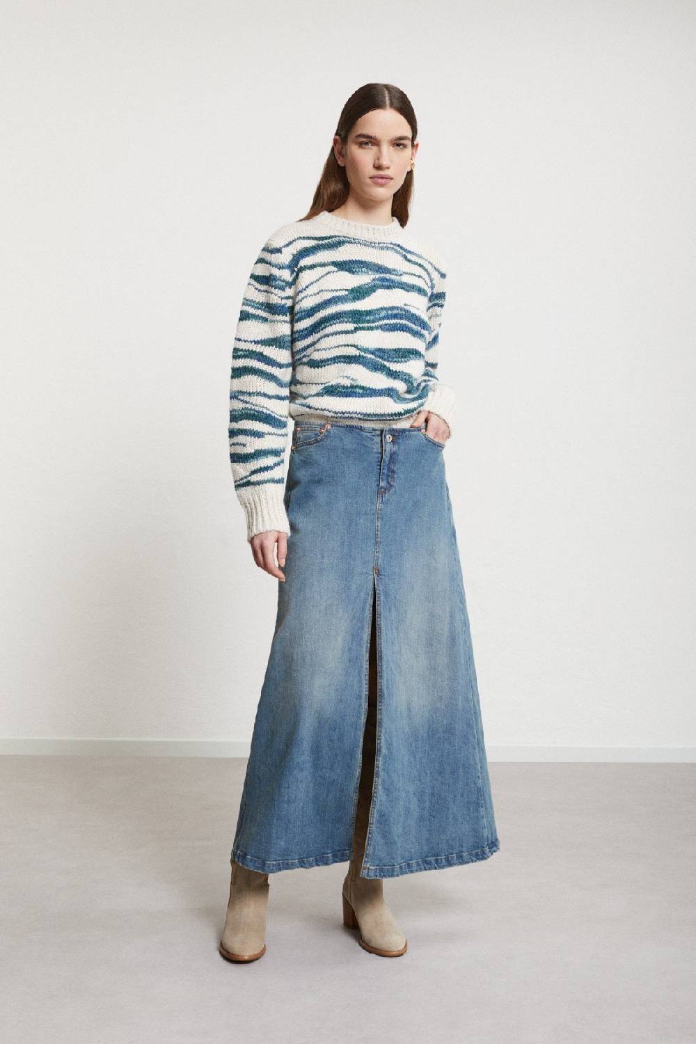 ottod'Ame Denim full skirt with split