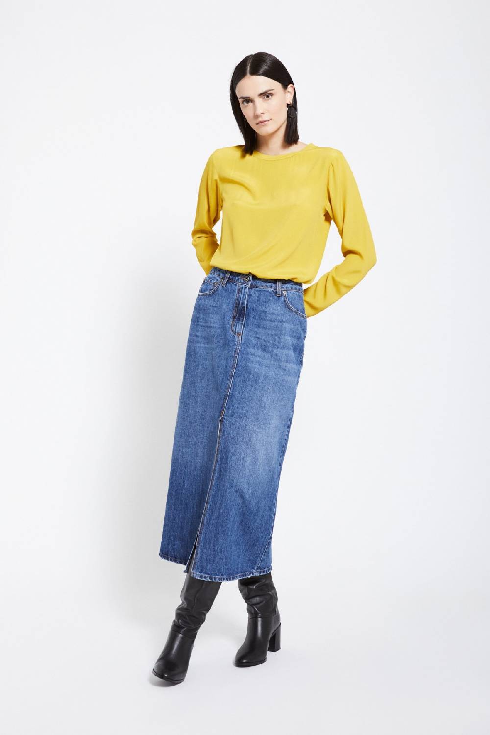 Ottod'Ame Denim Midi Skirt