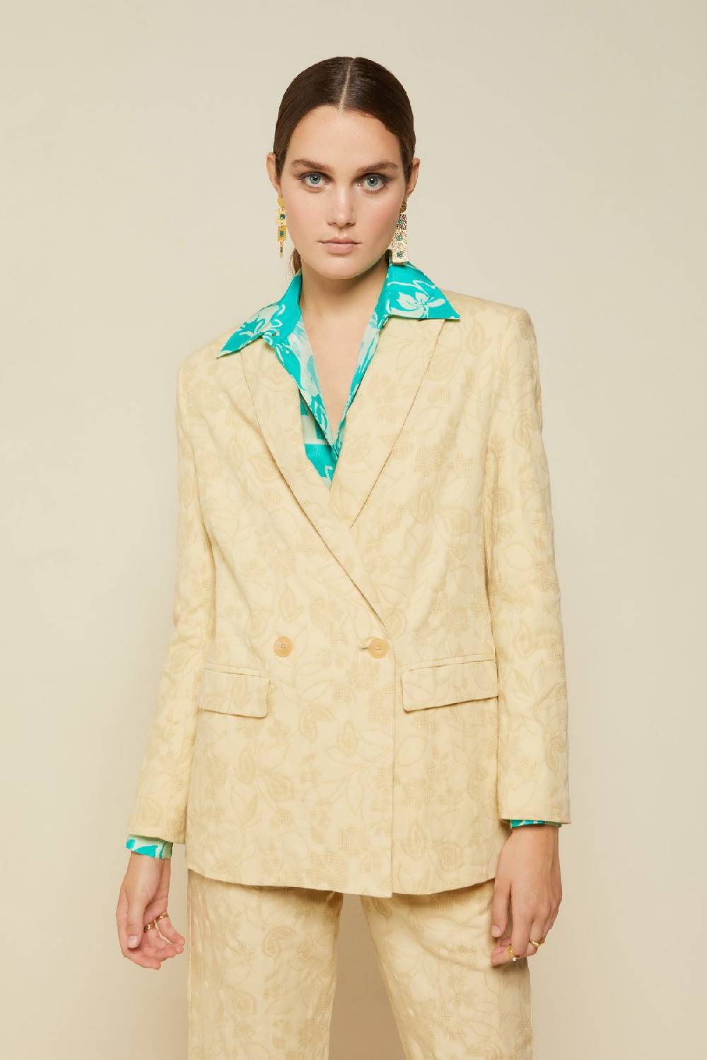 Ottod'Ame Double-breasted Jacket With Embroidery