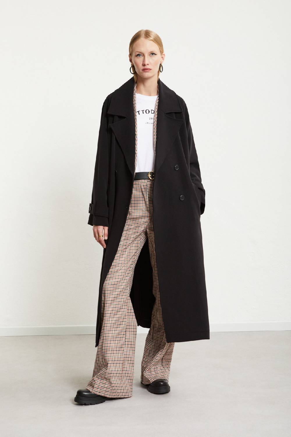 ottod'Ame Double-breasted trench with sash