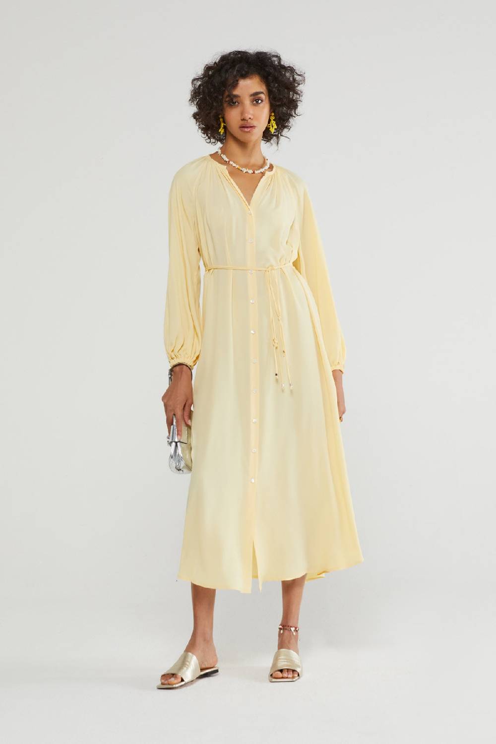 ottod'Ame Fluid silk blend midi dress