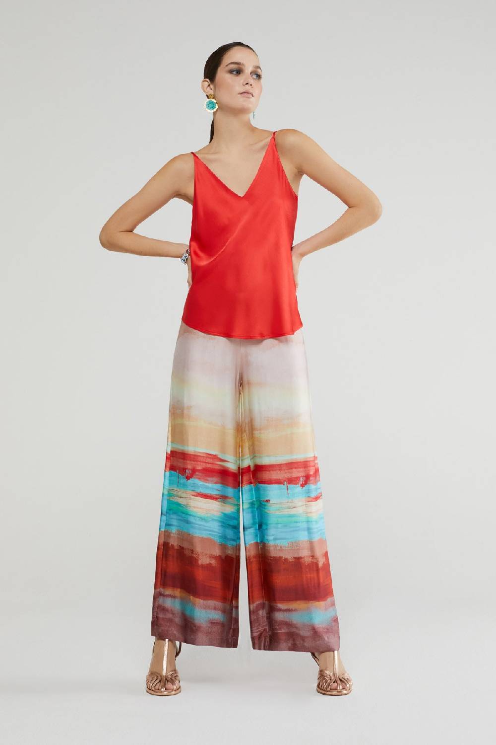 Ottod'Ame Fluid Viscose Palazzo Trousers
