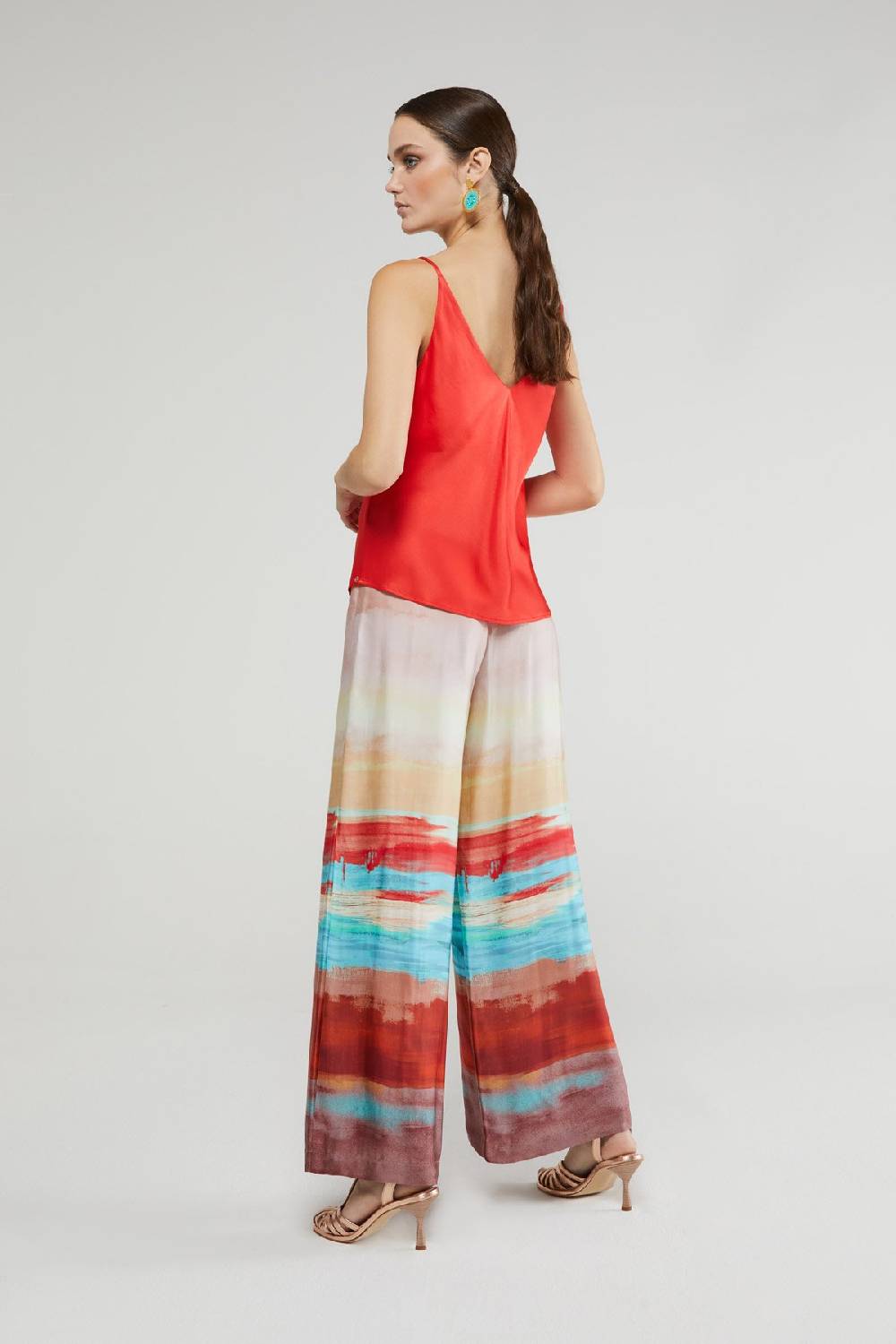 Ottod'Ame Fluid Viscose Palazzo Trousers