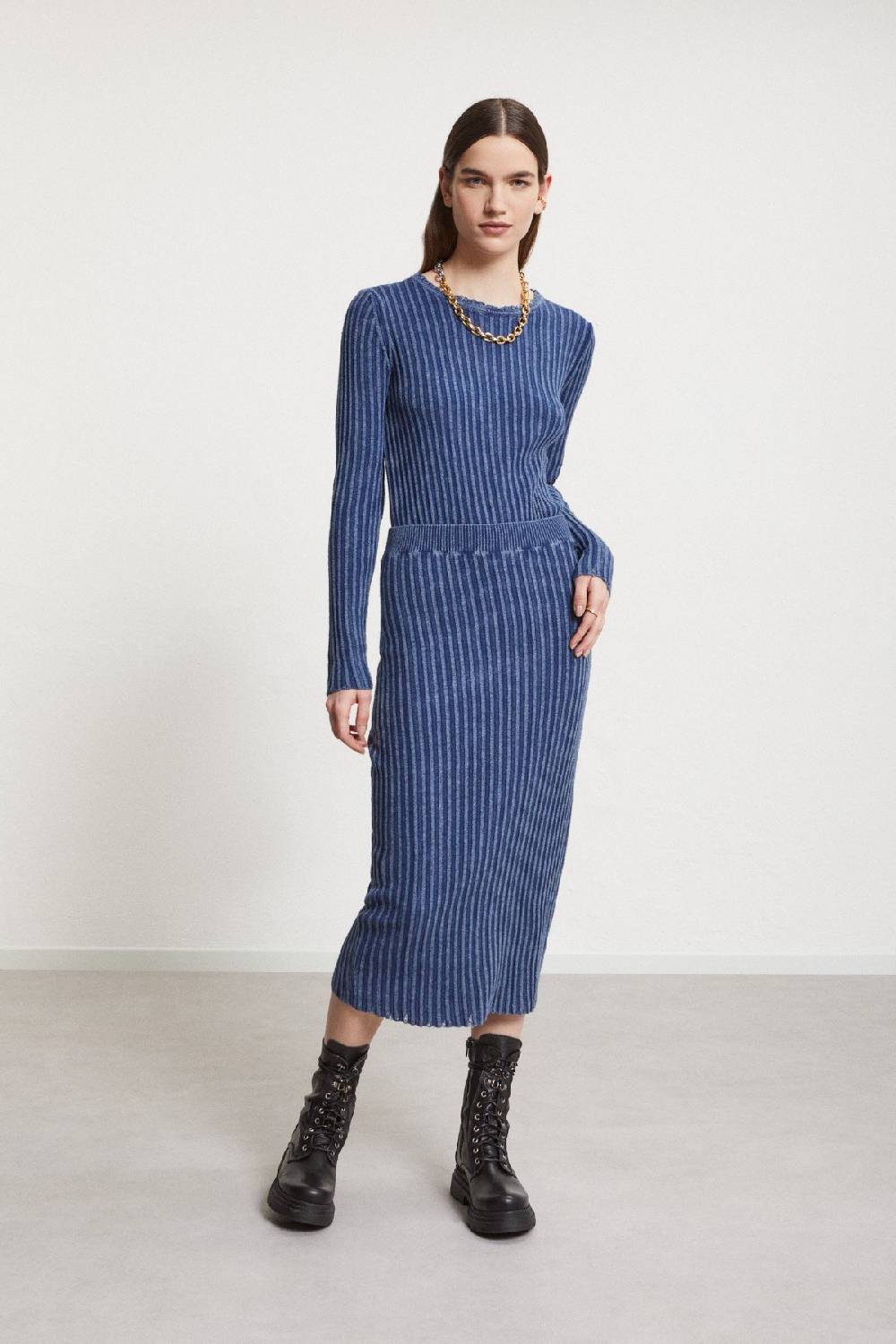 ottod'Ame Knitted ribbed skirt