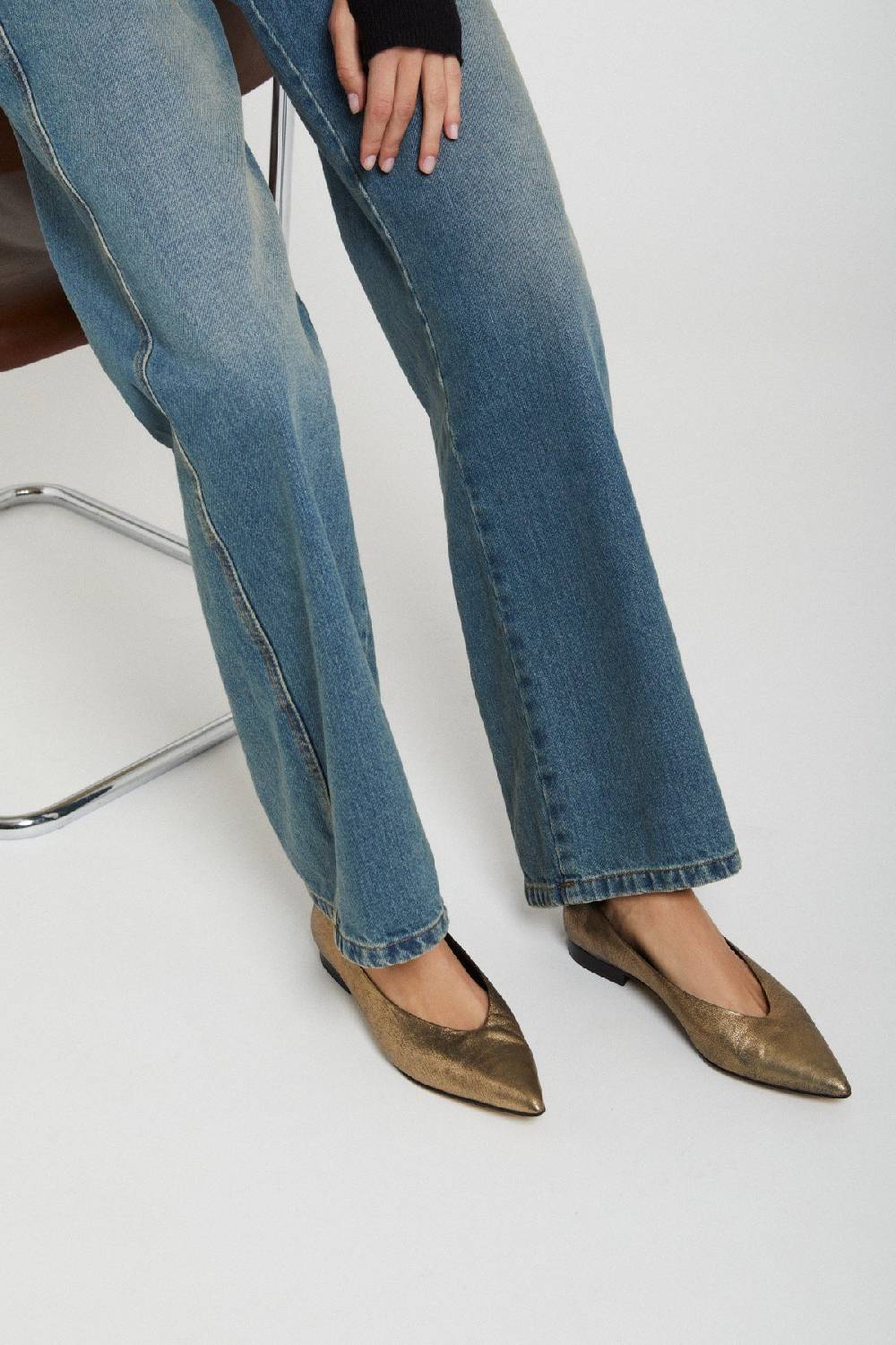 Ottod'Ame Leather Ballet Flat Mules