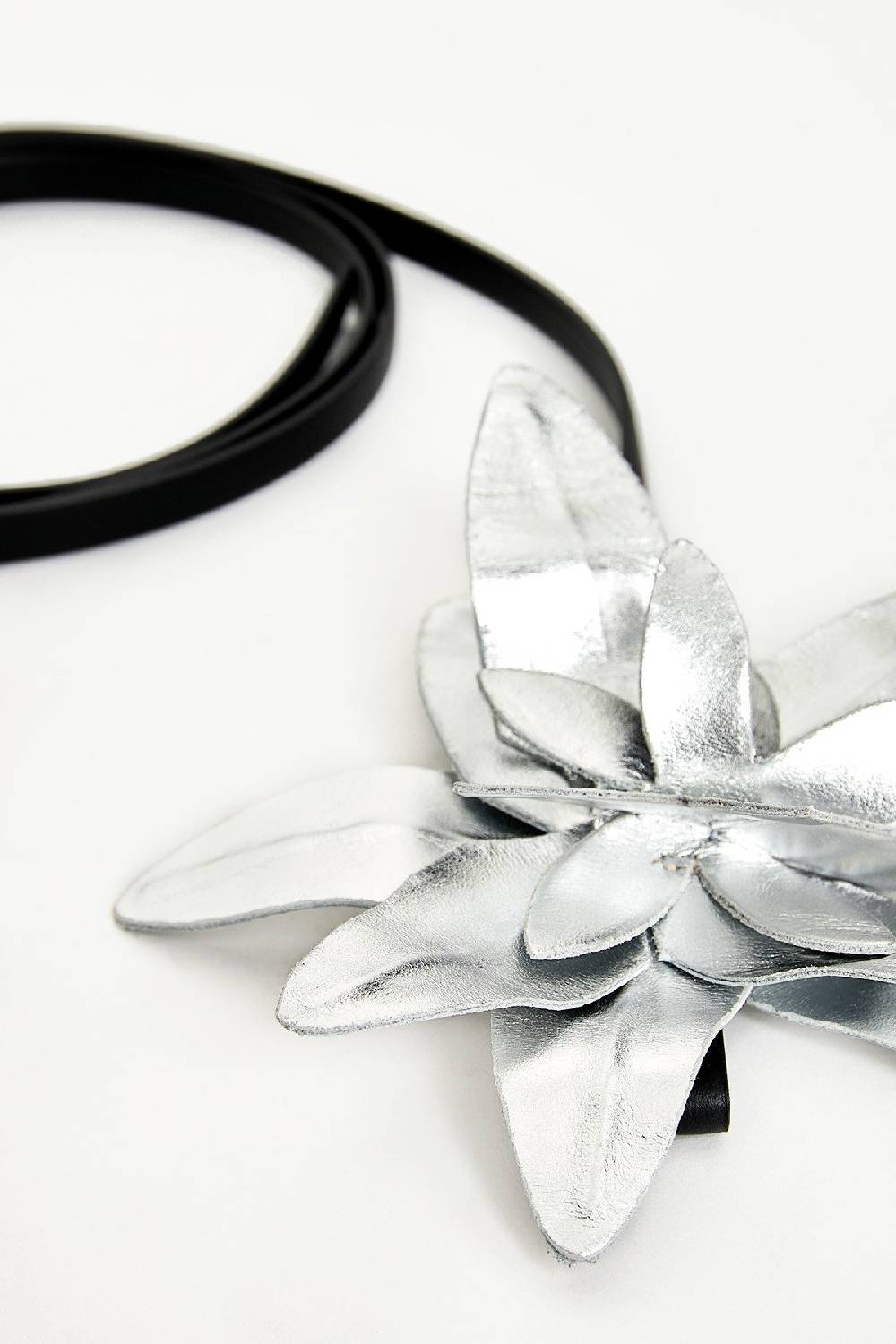 Ottod'Ame Leather Belt With Flower