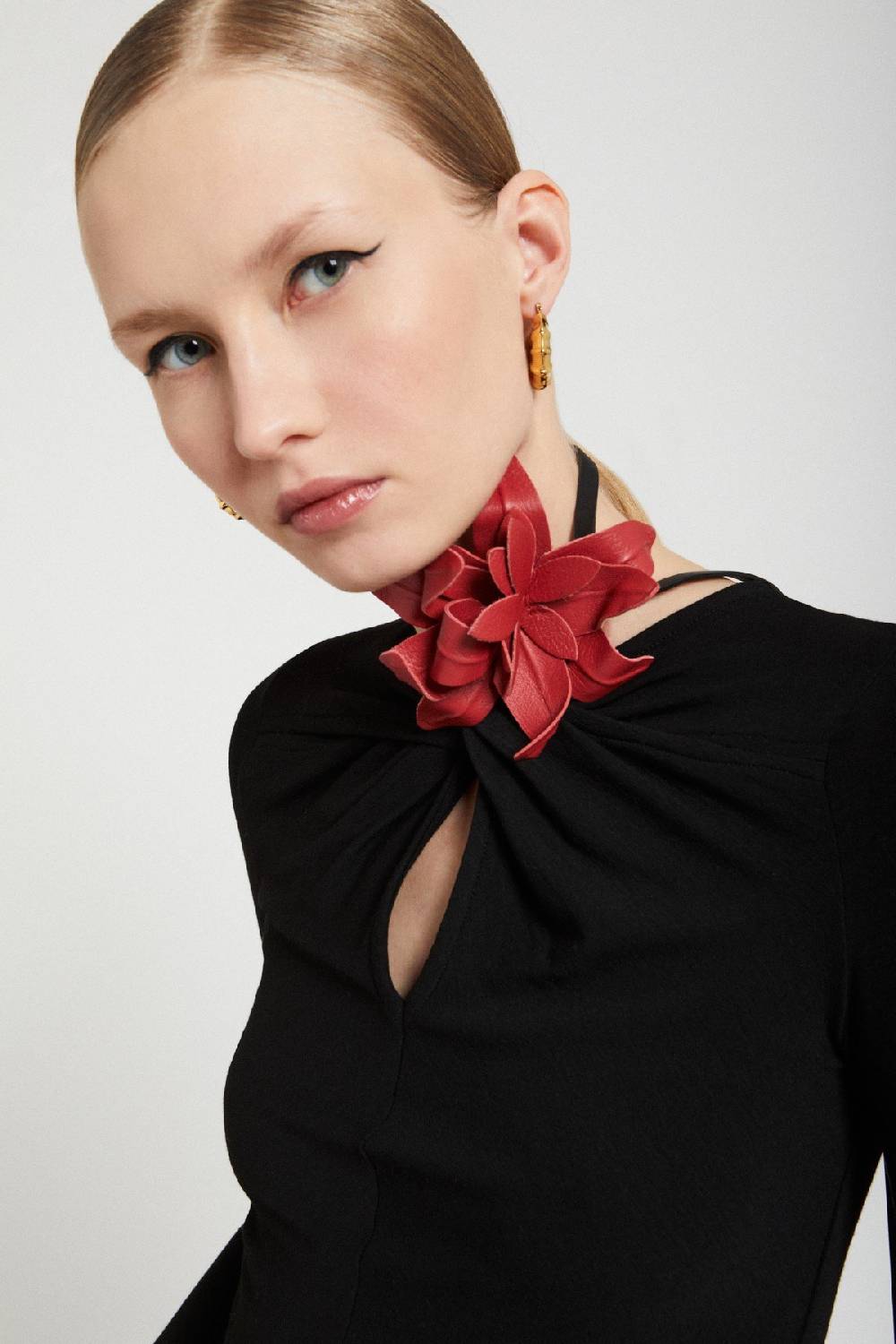 Ottod'Ame Leather Belt With Flower