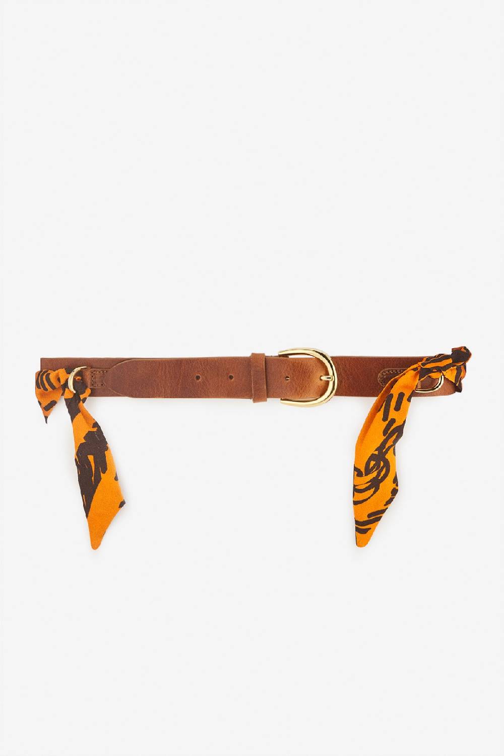 Ottod'Ame Leather Belt With Foulard