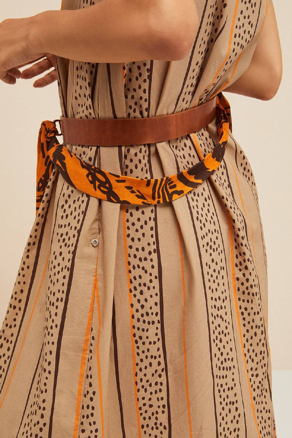 Ottod'Ame Leather Belt With Foulard