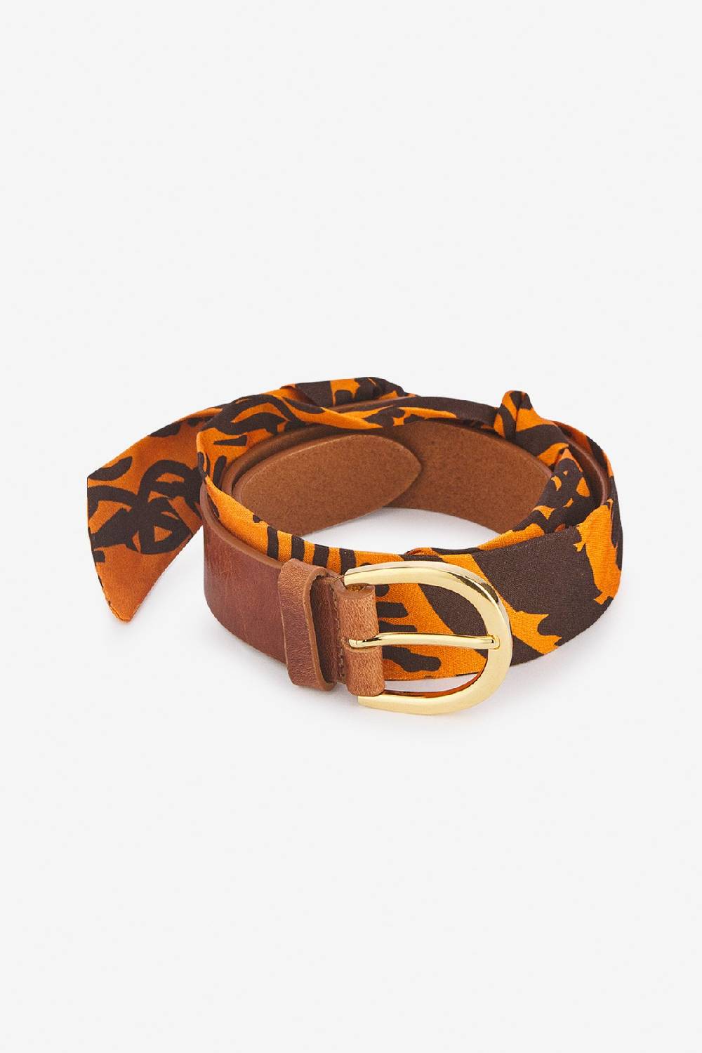 ottod'Ame Leather belt with foulard
