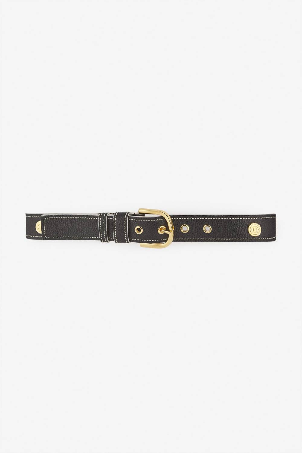 Ottod'Ame Leather Belt With Saddle Stitches