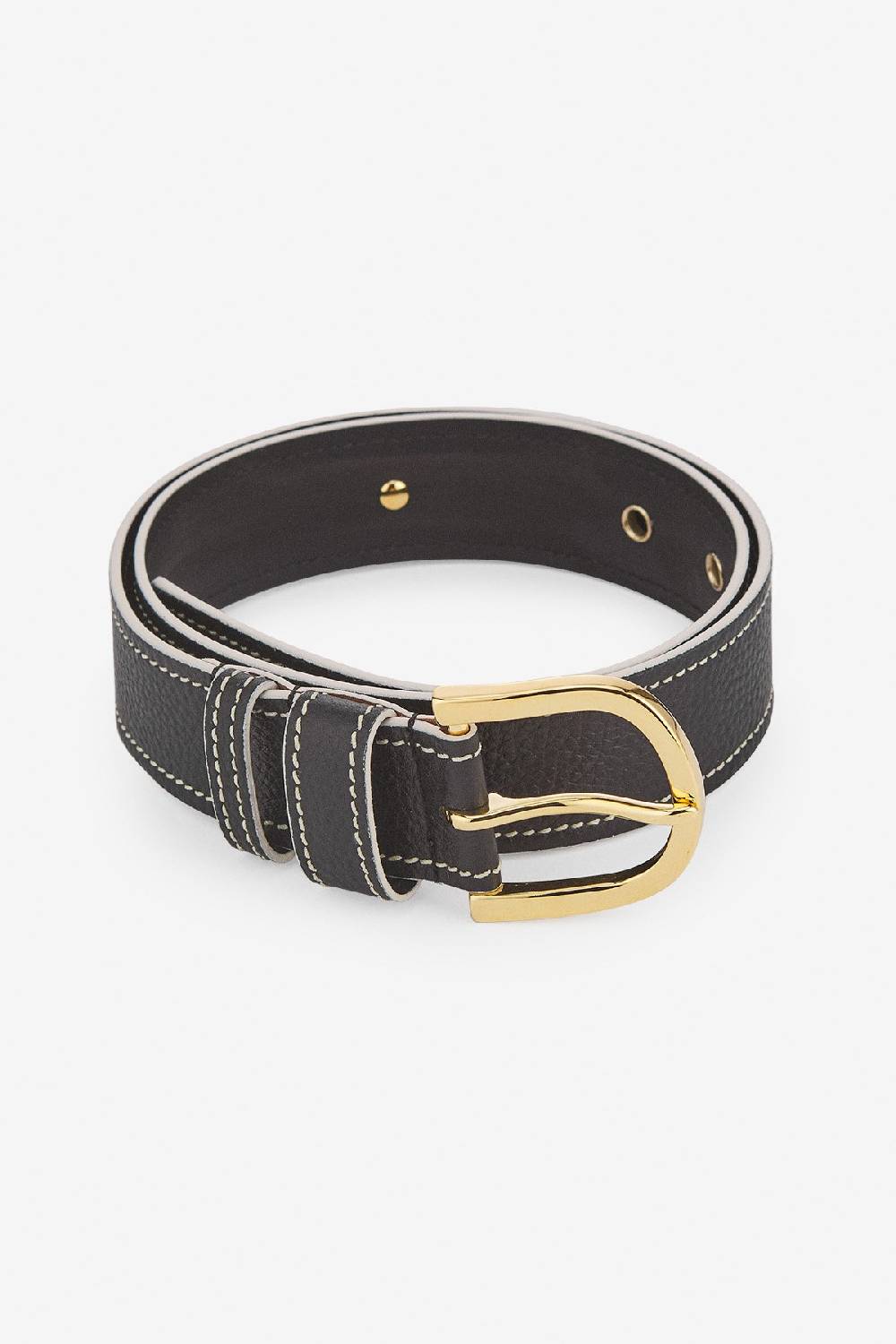 ottod'Ame Leather belt with saddle stitches