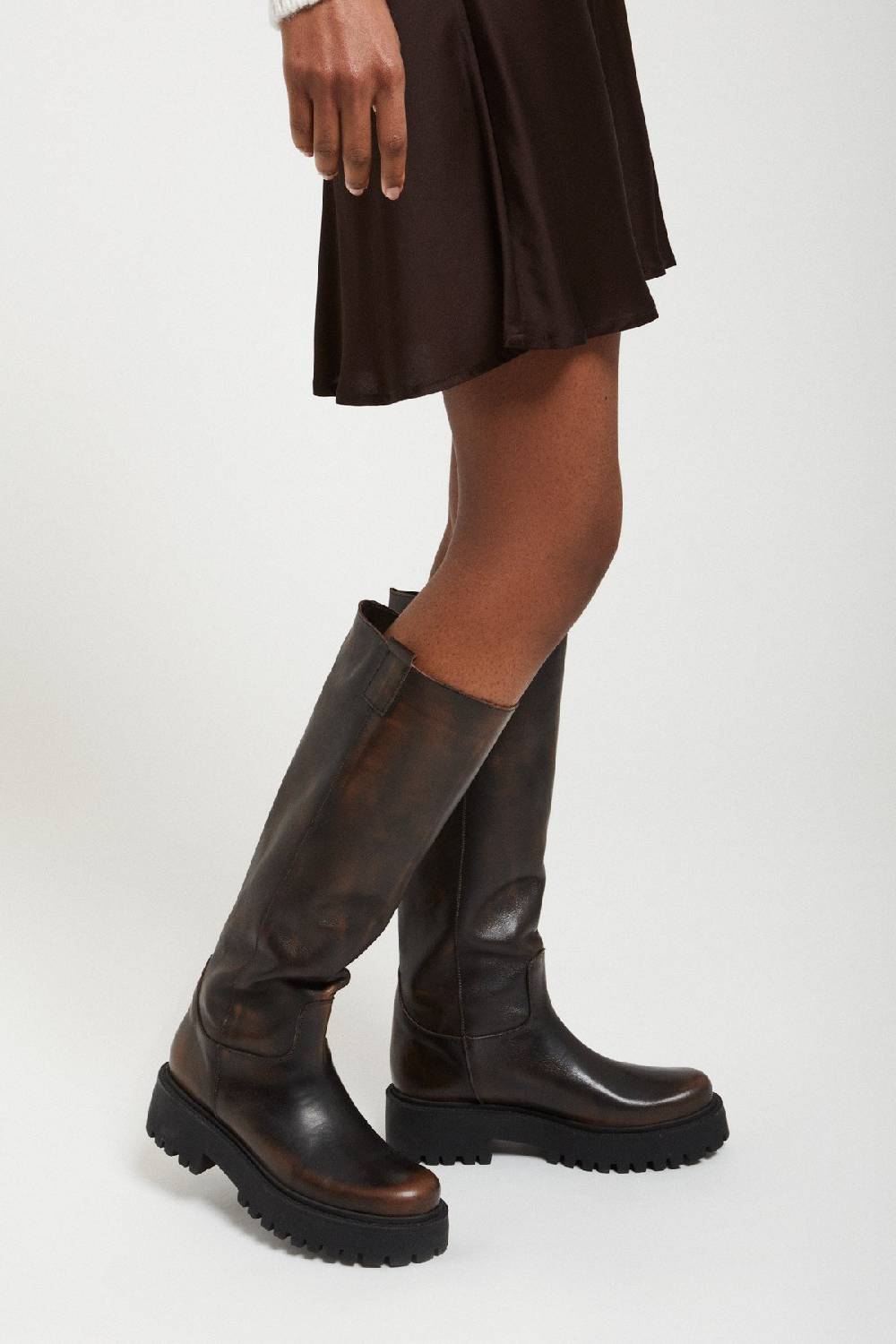 Ottod'Ame Leather Biker With Rubber Sole