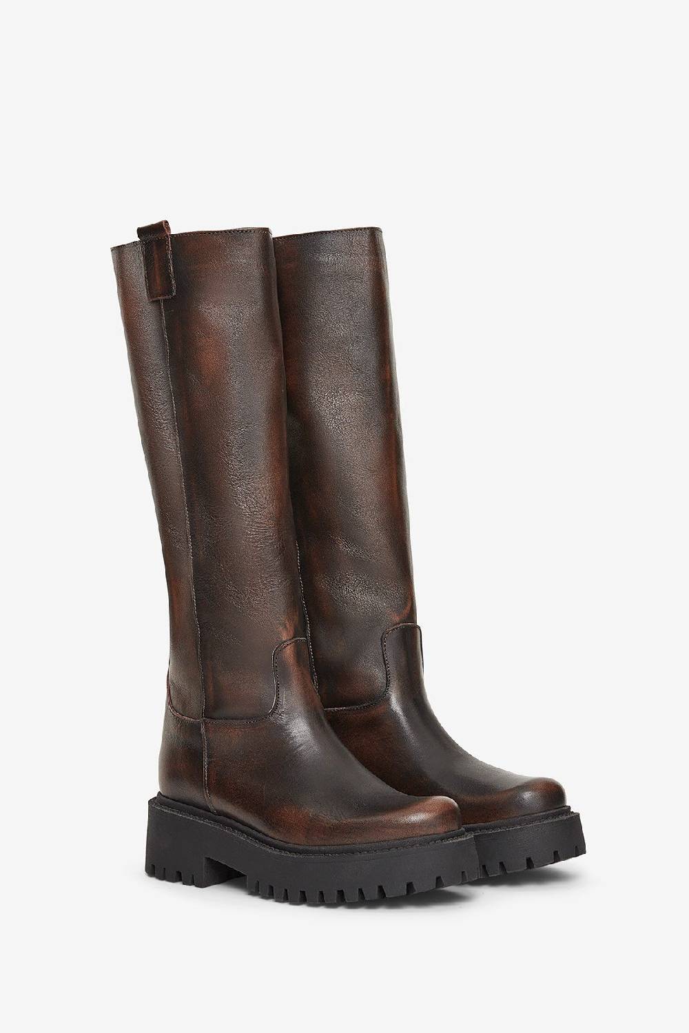 ottod'Ame Leather biker with rubber sole