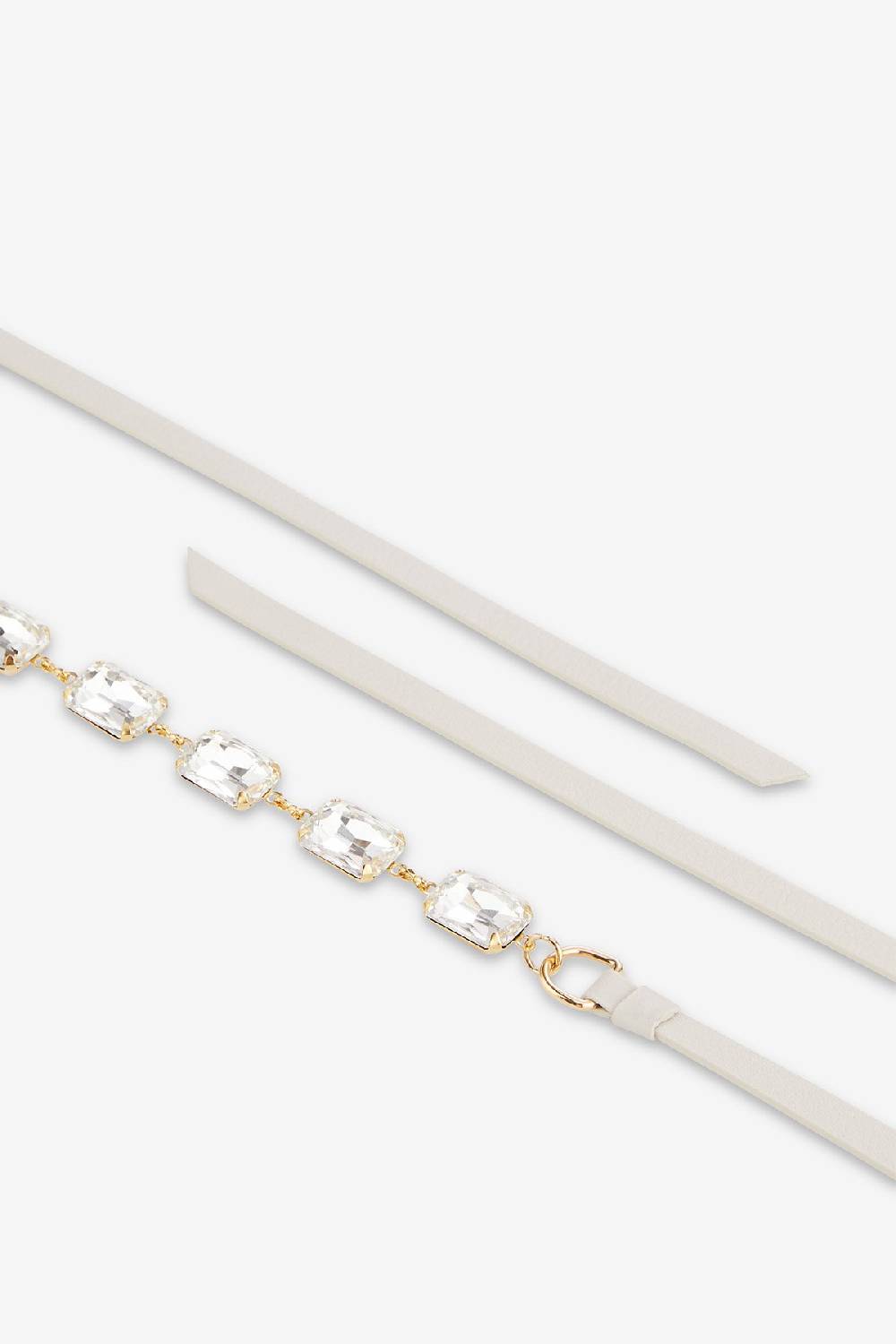 Ottod'Ame Leather Thin Belt With Jewels