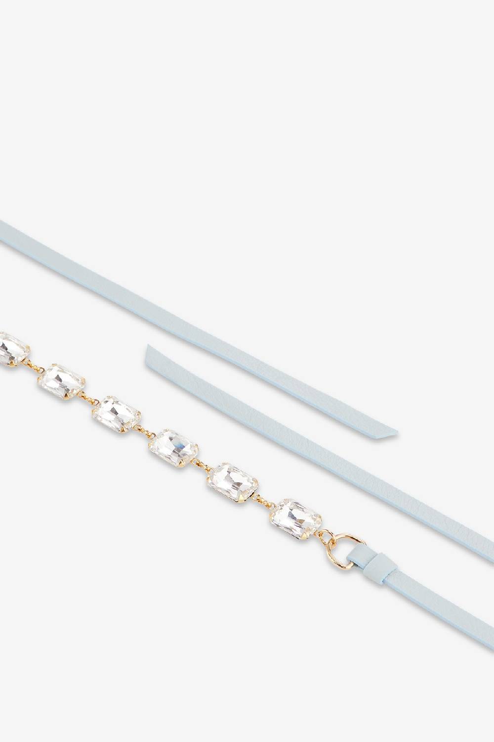 Ottod'Ame Leather Thin Belt With Jewels