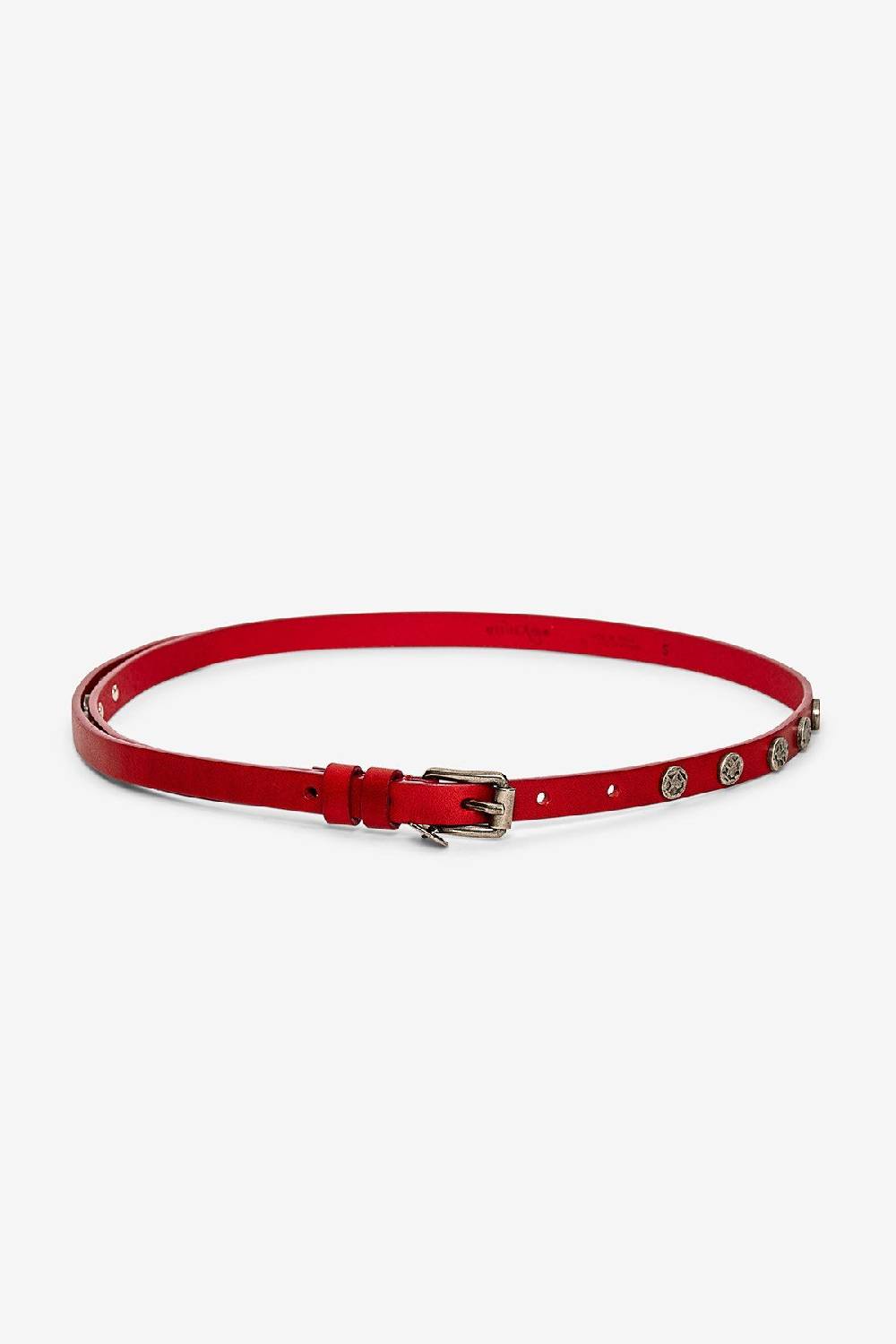 Ottod'Ame Leather Thin Belt With Studs