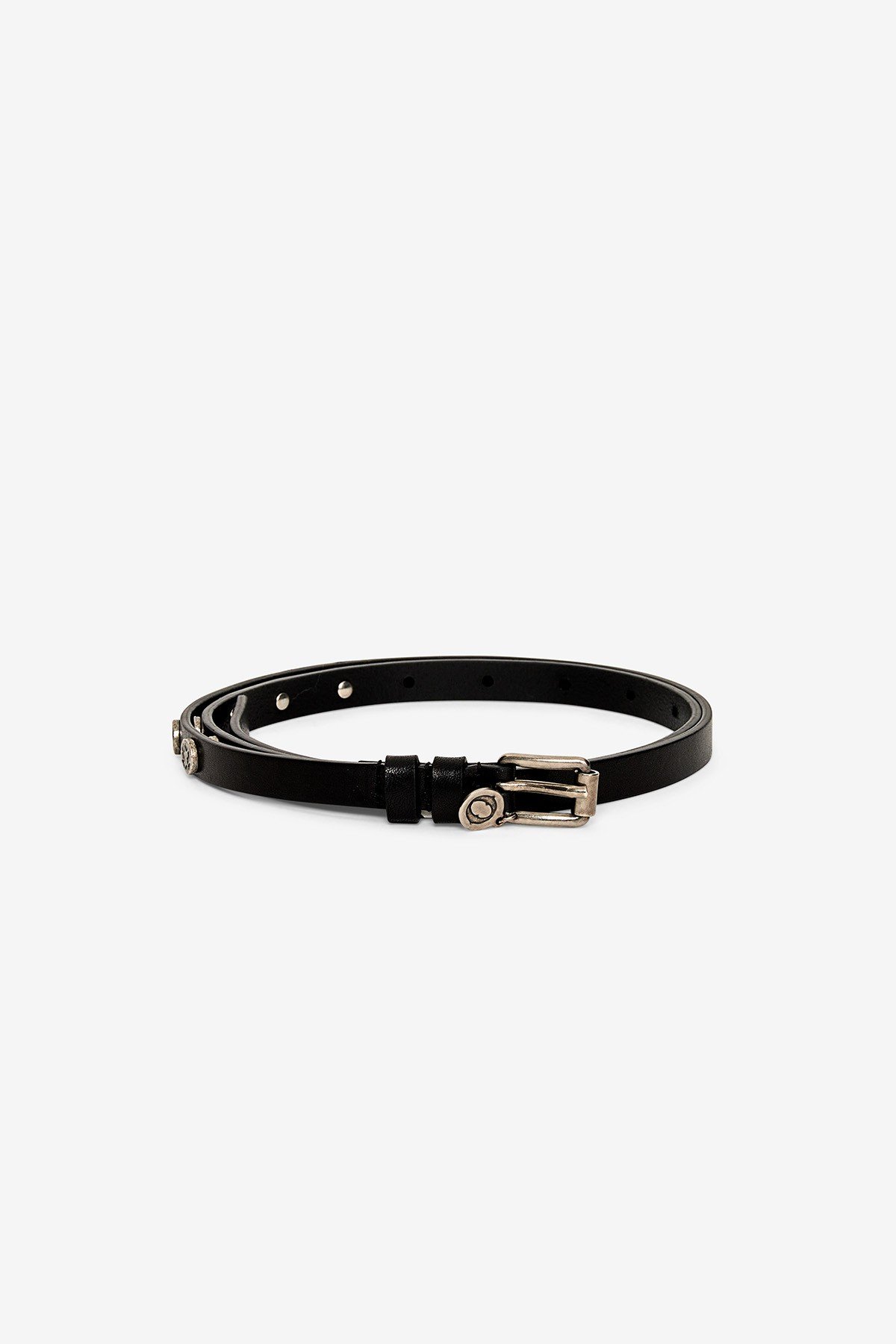 ottod'Ame Leather thin belt with studs