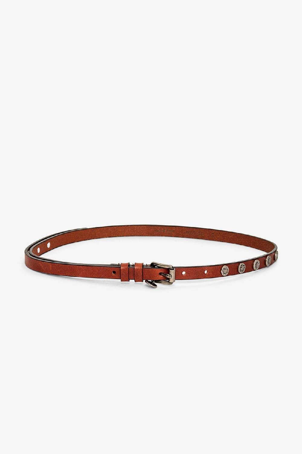 Ottod'Ame Leather Thin Belt With Studs