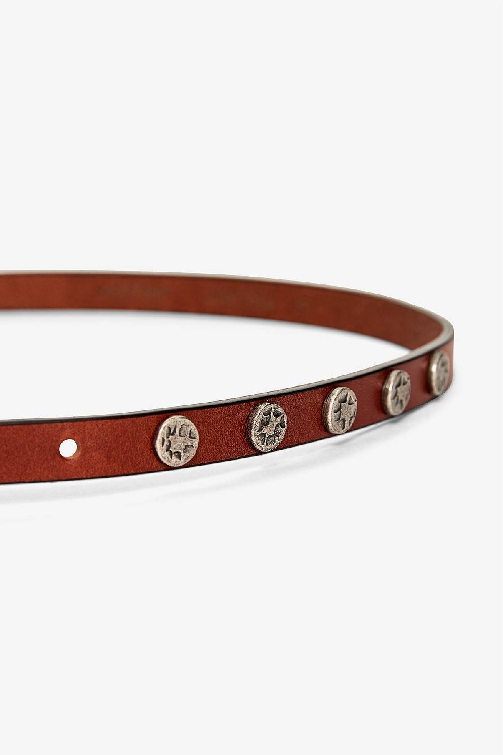 Ottod'Ame Leather Thin Belt With Studs
