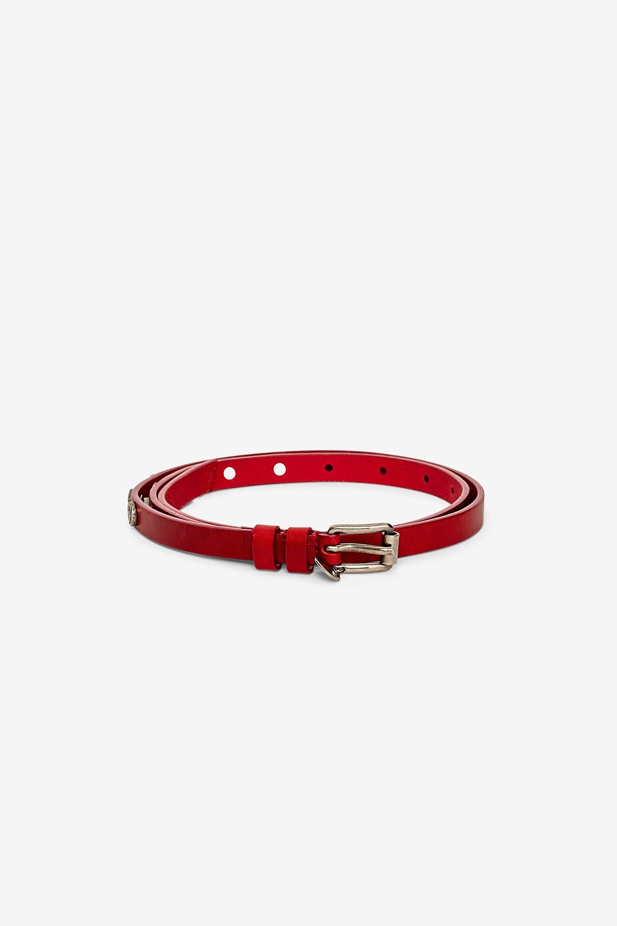 ottod'Ame Leather thin belt with studs