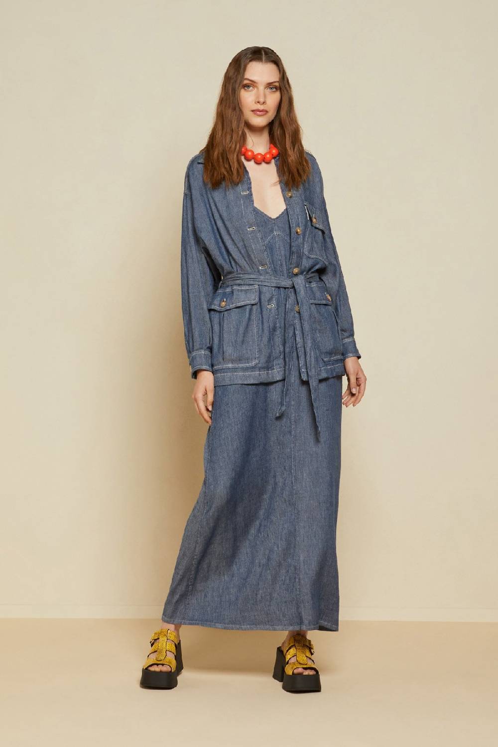 Ottod'Ame Linen Blend Jacket With Sash