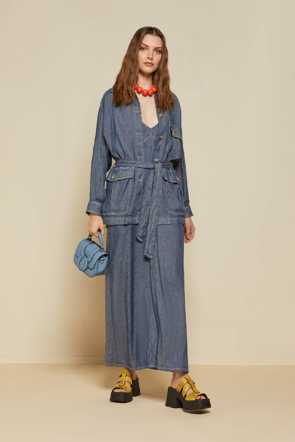 Ottod'Ame Linen Blend Long Dress