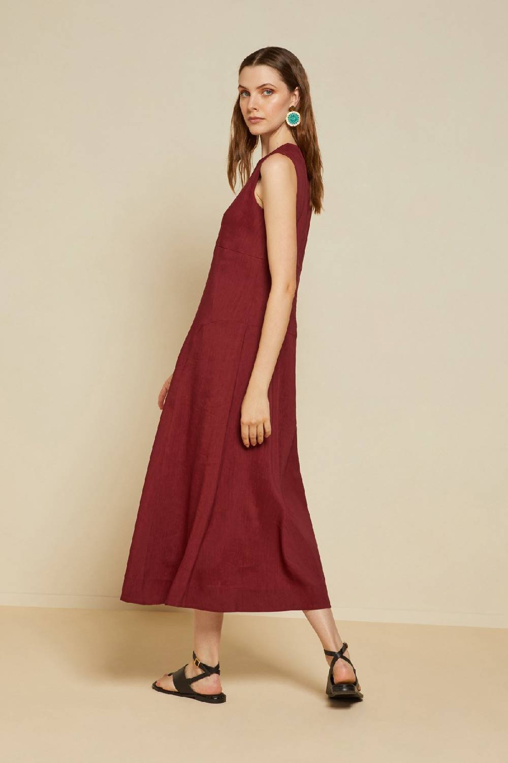 Ottod'Ame Linen Blend Long Dress