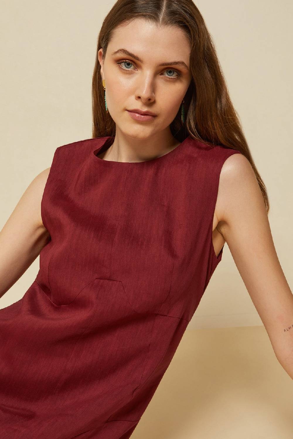 Ottod'Ame Linen Blend Long Dress