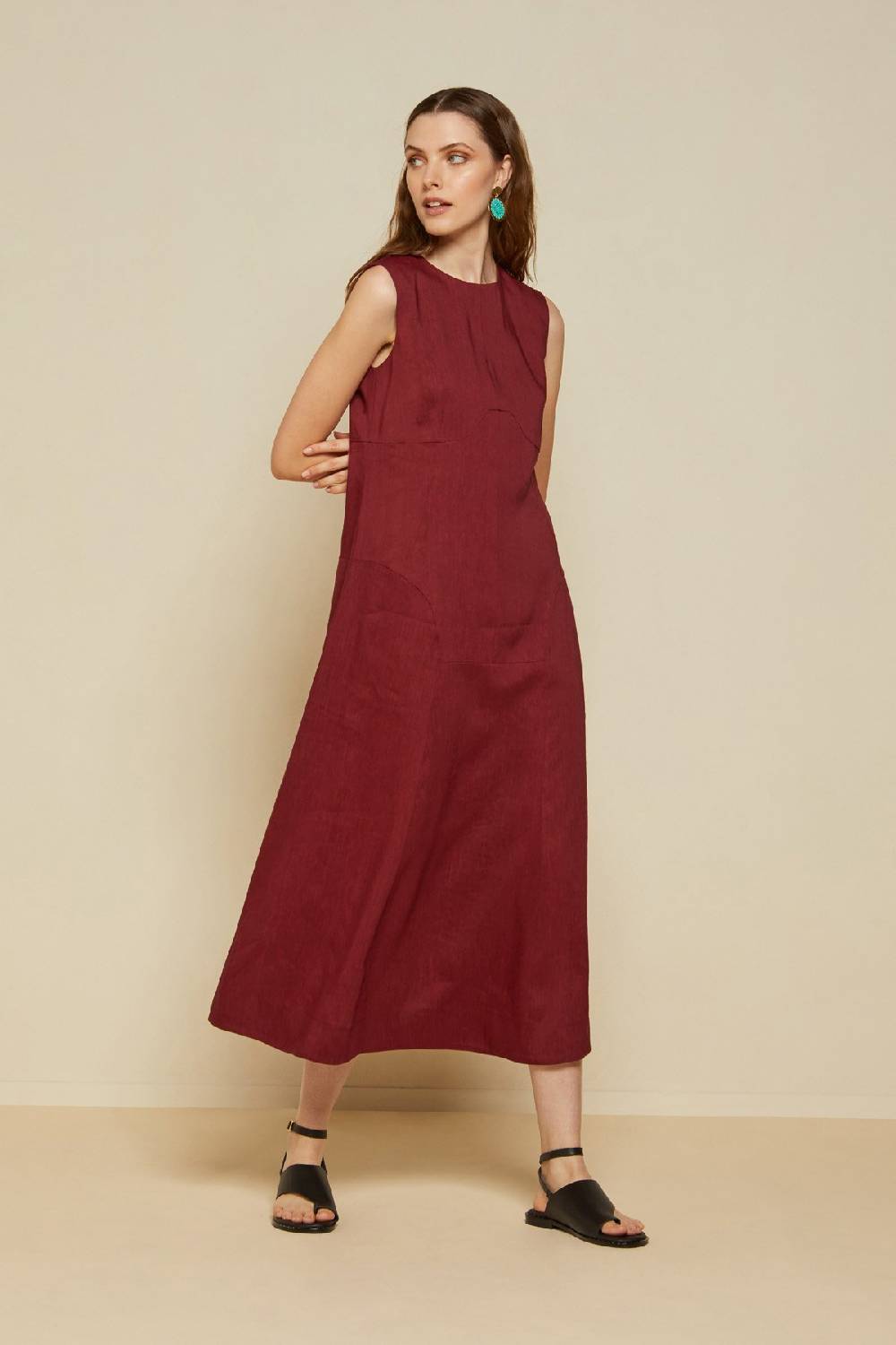 Ottod'Ame Linen Blend Long Dress