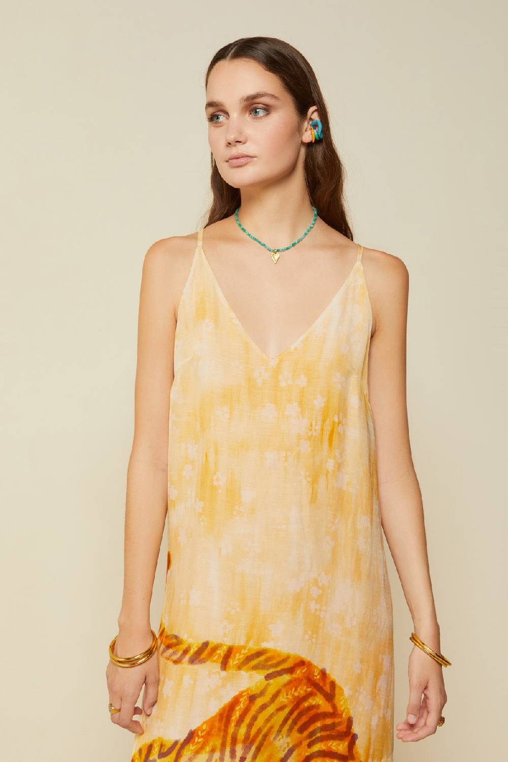 Ottod'Ame Linen Blend Long Dress