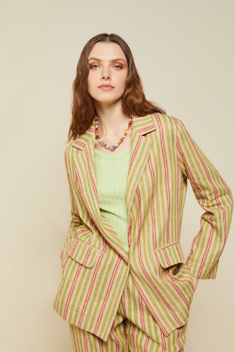 Ottod'Ame Linen Blend One Button Jacket